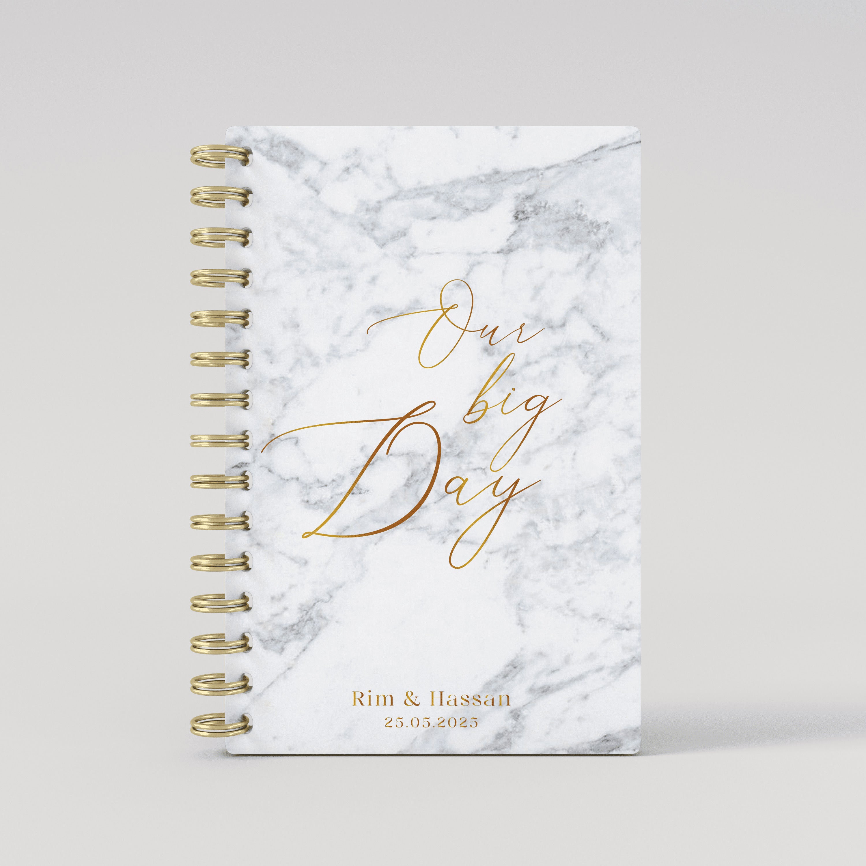 Our Big day - White Marble - Gold Foil Wedding Planner