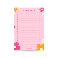 Deadlines Notepad - Pink Orange Flower