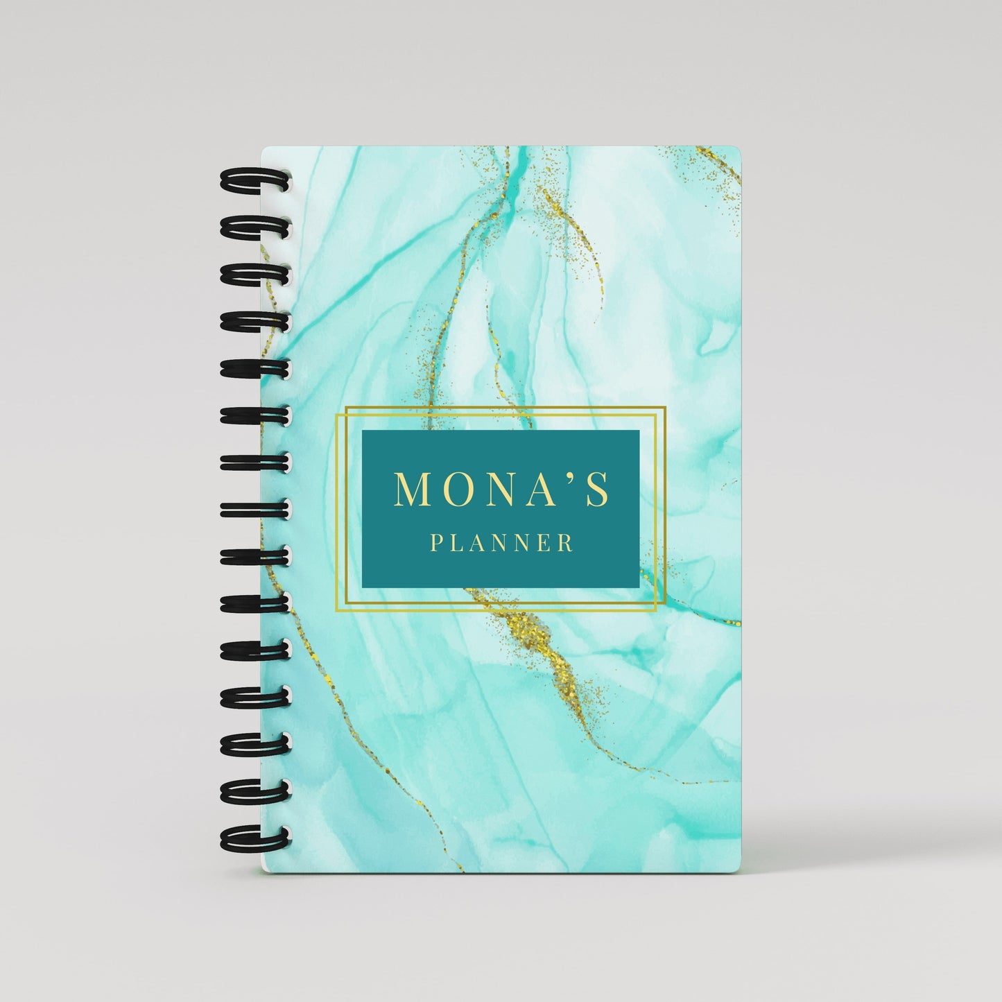 Gold Aqua Marble 2025 Weekly Planner