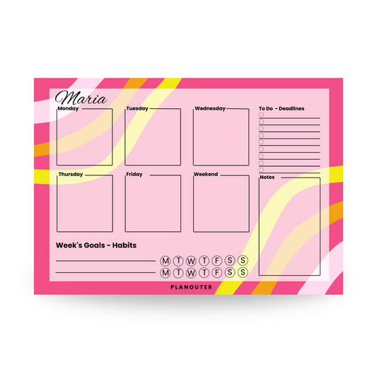 Abstract Fuschia Weekly DeskPad