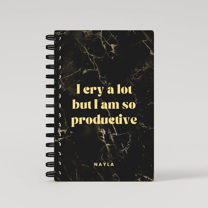 Any Quote Black & Gold Marble Weekly Agenda