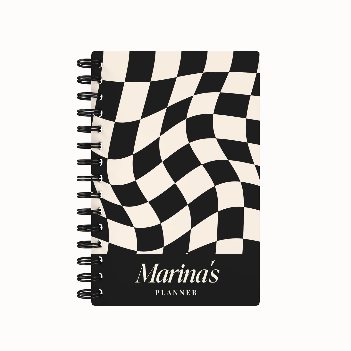 Checkered Tiles Name Lined Notebook