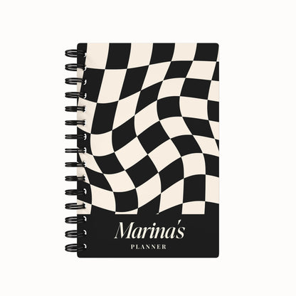 Checkered Tiles Name Lined Notebook