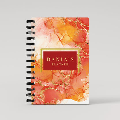 Gold Orange Marble 2025 Weekly Planner