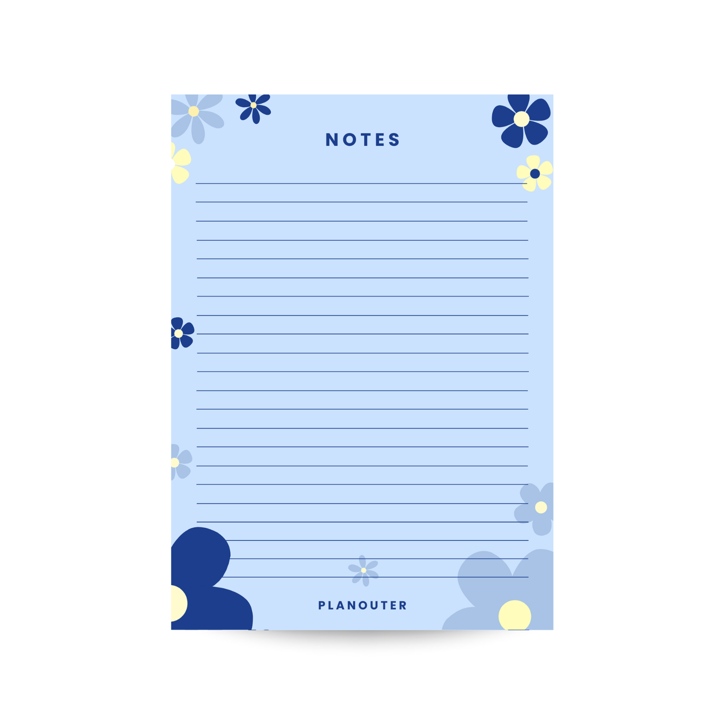 Notes Notepad - Blue Flowers