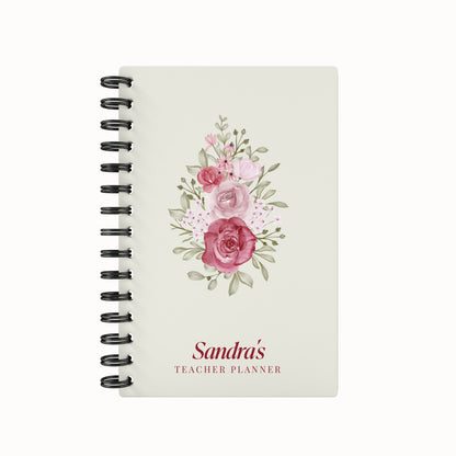 Vintage Beige Flower - Teacher Planner