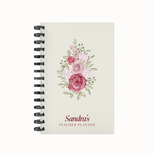 Vintage Beige Flower - Teacher Planner