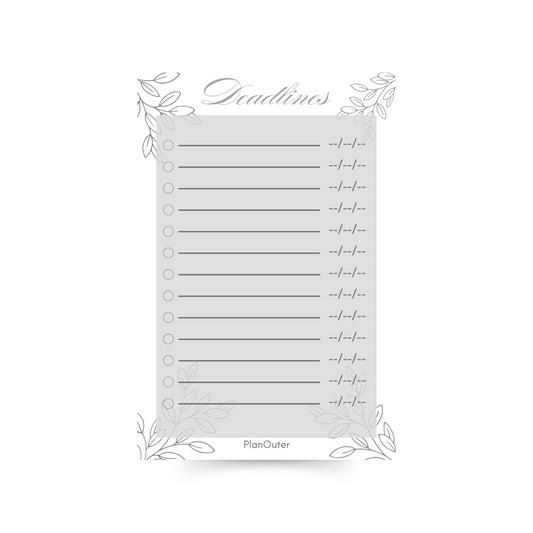 Bridal Deadlines Silver Notepad