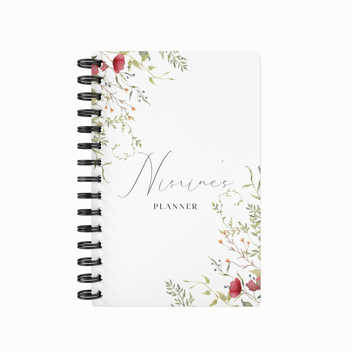 Simple Flower Red Lined Notebook