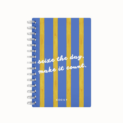 Seize The Day Stripes Lined Notebook