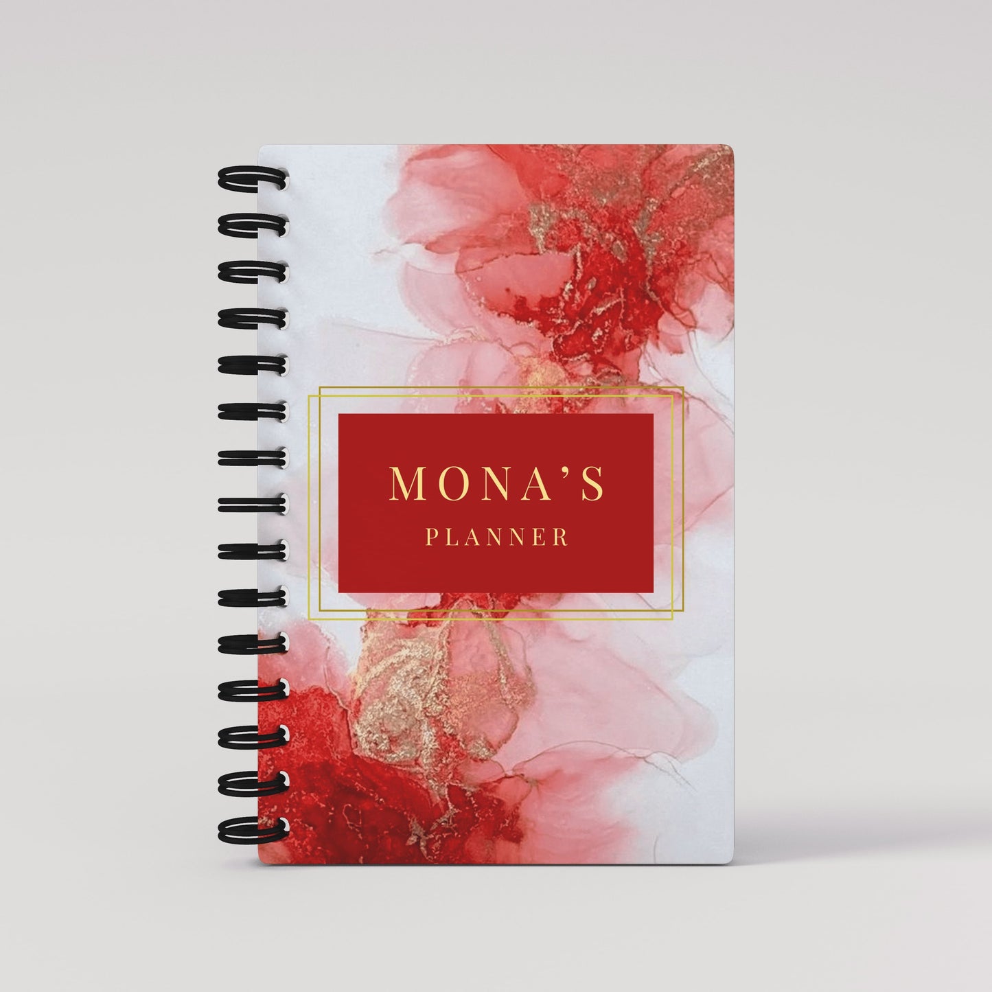 Gold Red Marble 2025 Weekly Planner