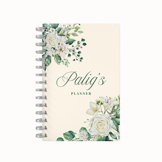 Bouquet Lined Notebook - White