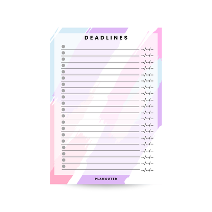 Deadlines Notepad - Paint