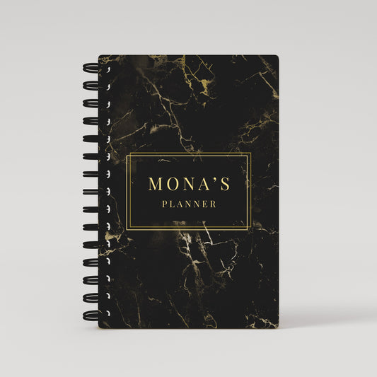 Gold Black Marble 2025 Weekly Planner