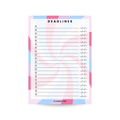 Deadlines Notepad - Pink Blue Spiral
