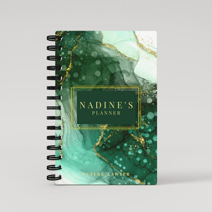 Green Gold Hue Marble Student Planner