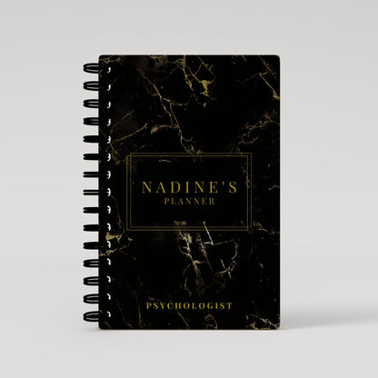 Black Gold Hue Marble Student Planner