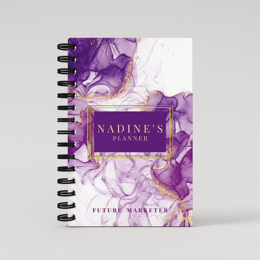 Gold Purple Hue Marble 2025 Daily Planner