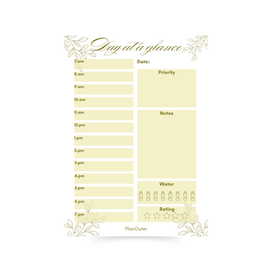 Bridal Day At A Glance Golden Notepad