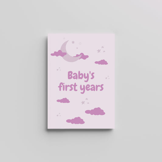 Baby's First Year Clouds Pink - Milestones Book