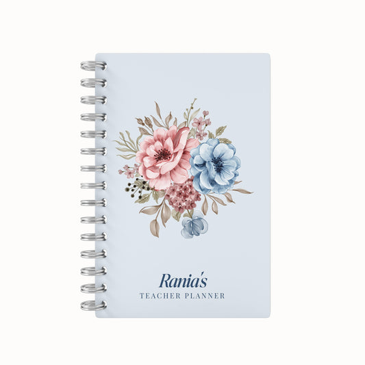 Vintage Blue Flower - Teacher Planner