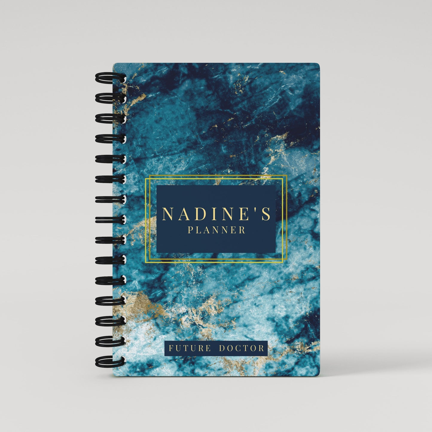 Blue Gold Hue Marble 2024 Daily Planner