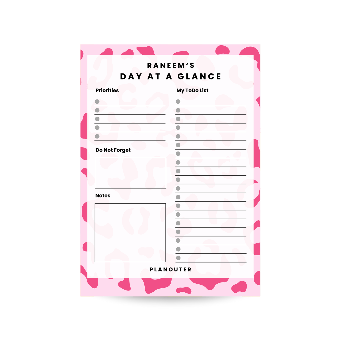 Daily Notepad - Leopard Pink