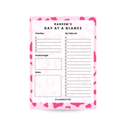 Daily Notepad - Leopard Pink