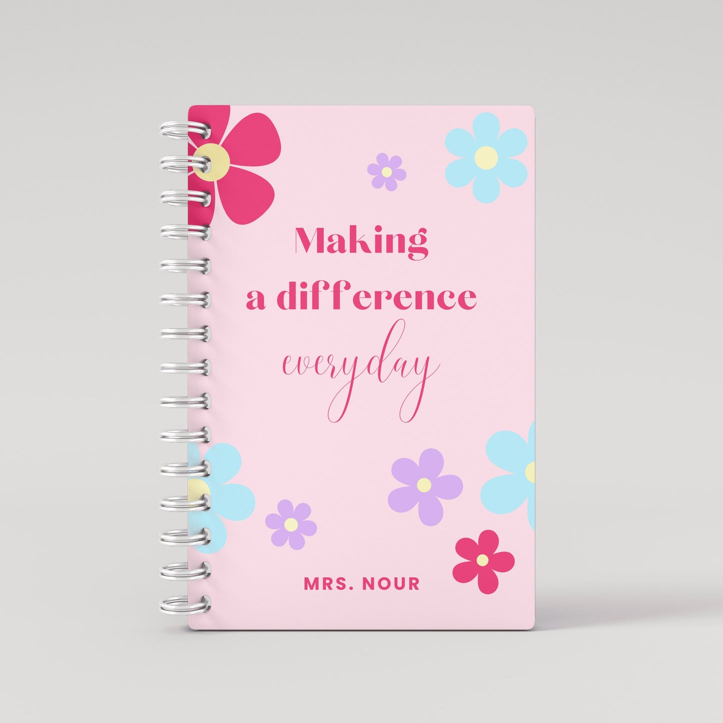 Any Quote Pink Flower - Teacher Planner