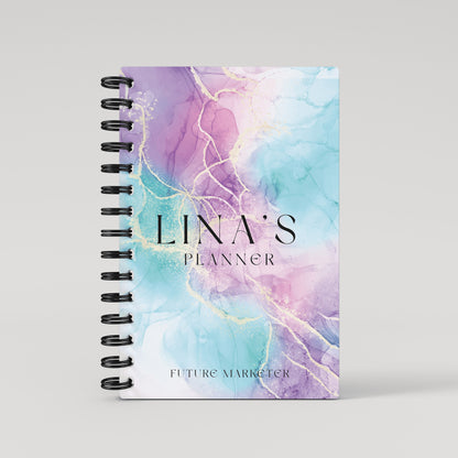 Green Purple Hue Marble 2024 Weekly Planner