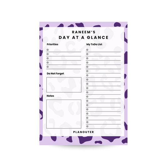 Daily Notepad - Leopard Purple