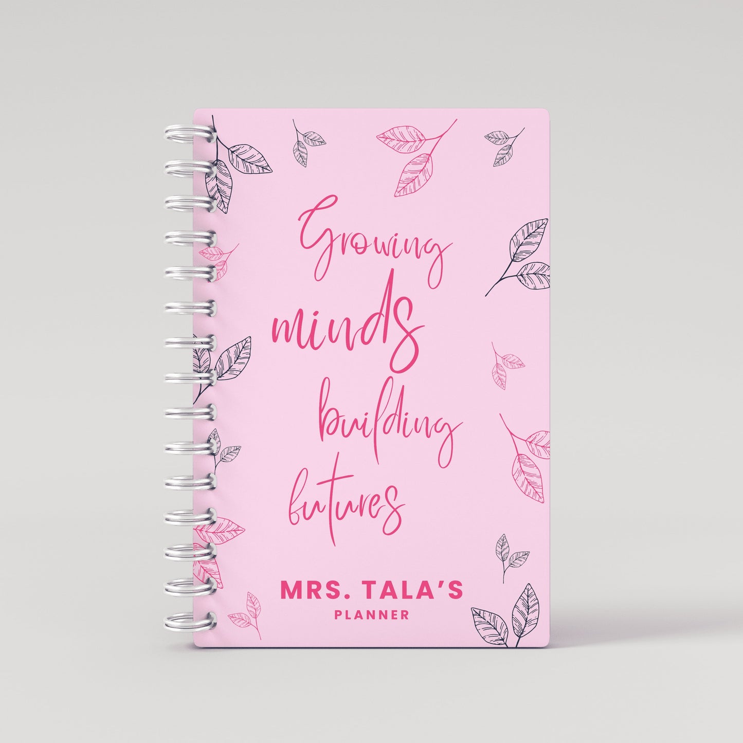 Any Quote Leaves Pink - Teacher Planner