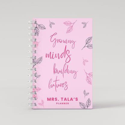 Any Quote Leaves Pink - Teacher Planner