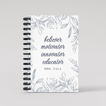 Any Quote Leaves Pink - Teacher Planner