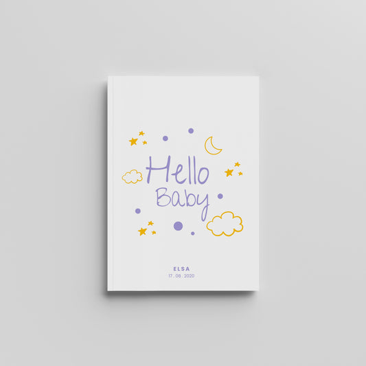 Hello Baby Purple - Milestones Book