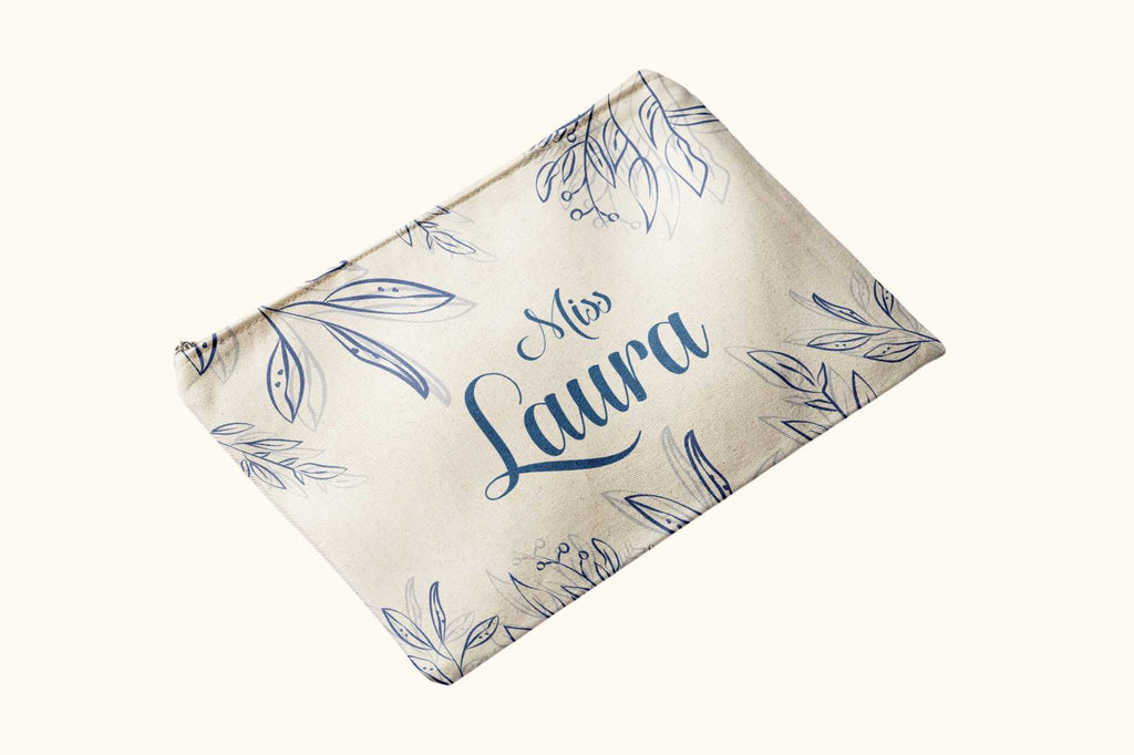 Leaves Blue Tote Pouch