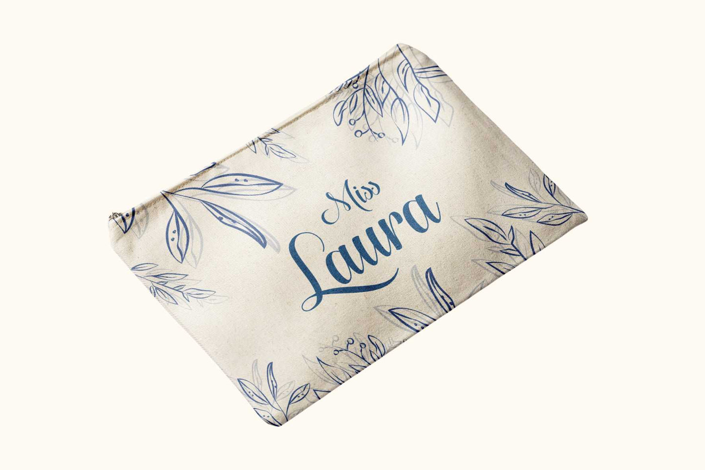 Leaves Blue Tote Pouch