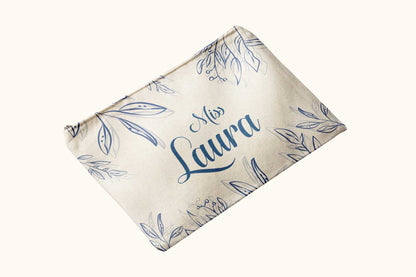 Leaves Blue Tote Pouch