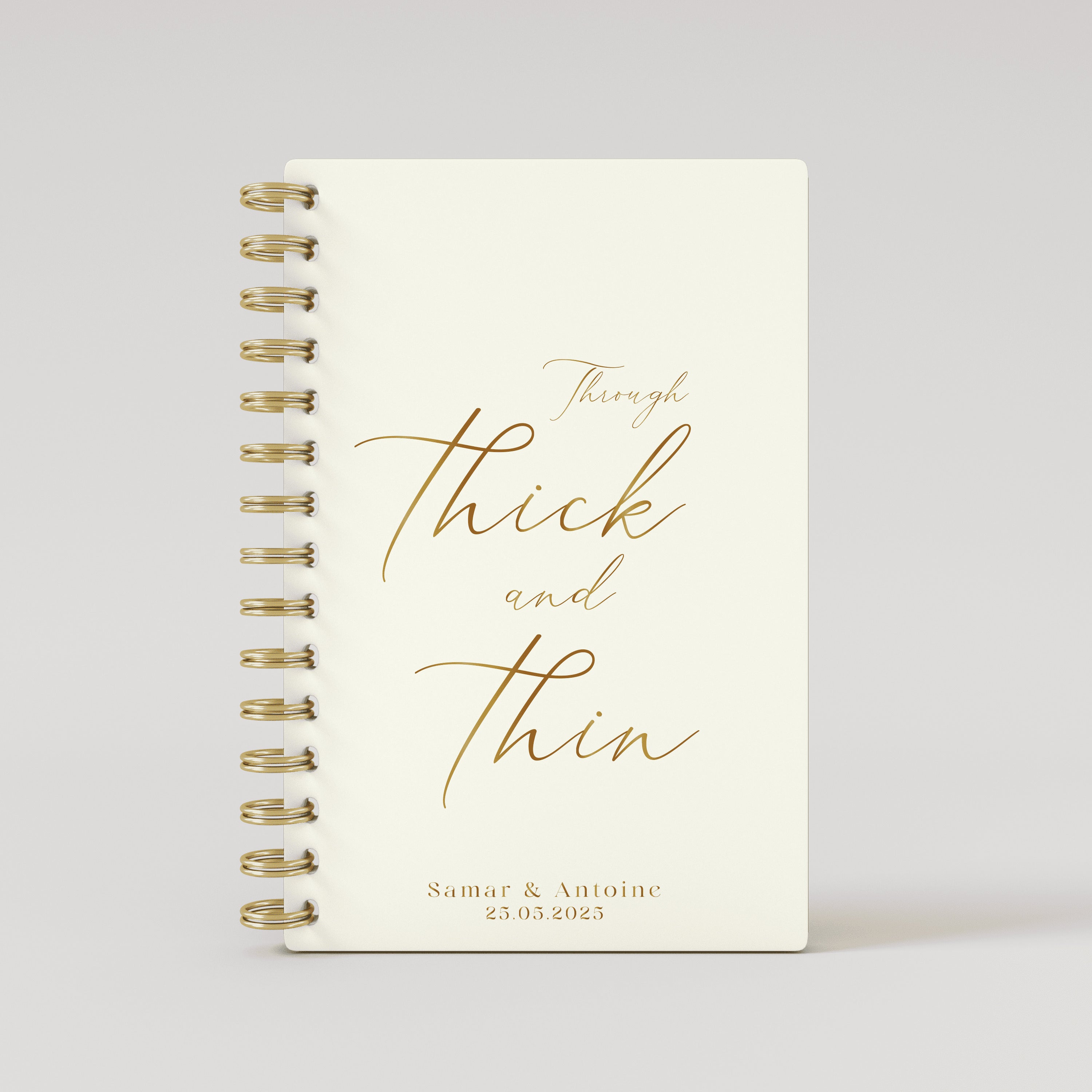 Thick & Thin - Beige - Gold Foil Wedding Planner