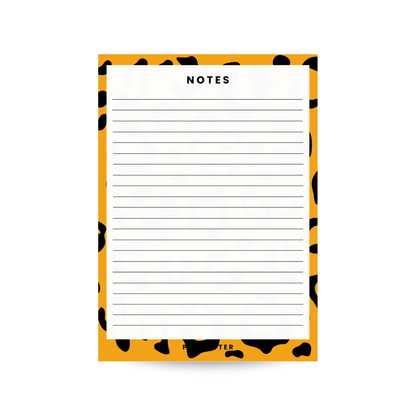 Notes Notepad - Leopard Orange