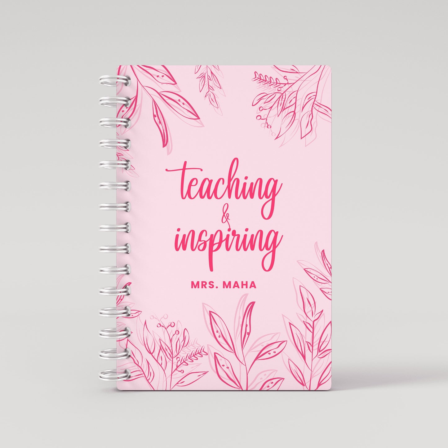 Any Quote Leaves Pink - Teacher Planner