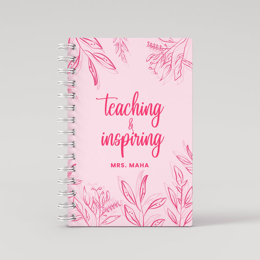 Any Quote Leaves Pink - Teacher Planner