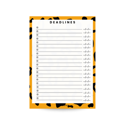 Deadlines Notepad - Leopard Orange