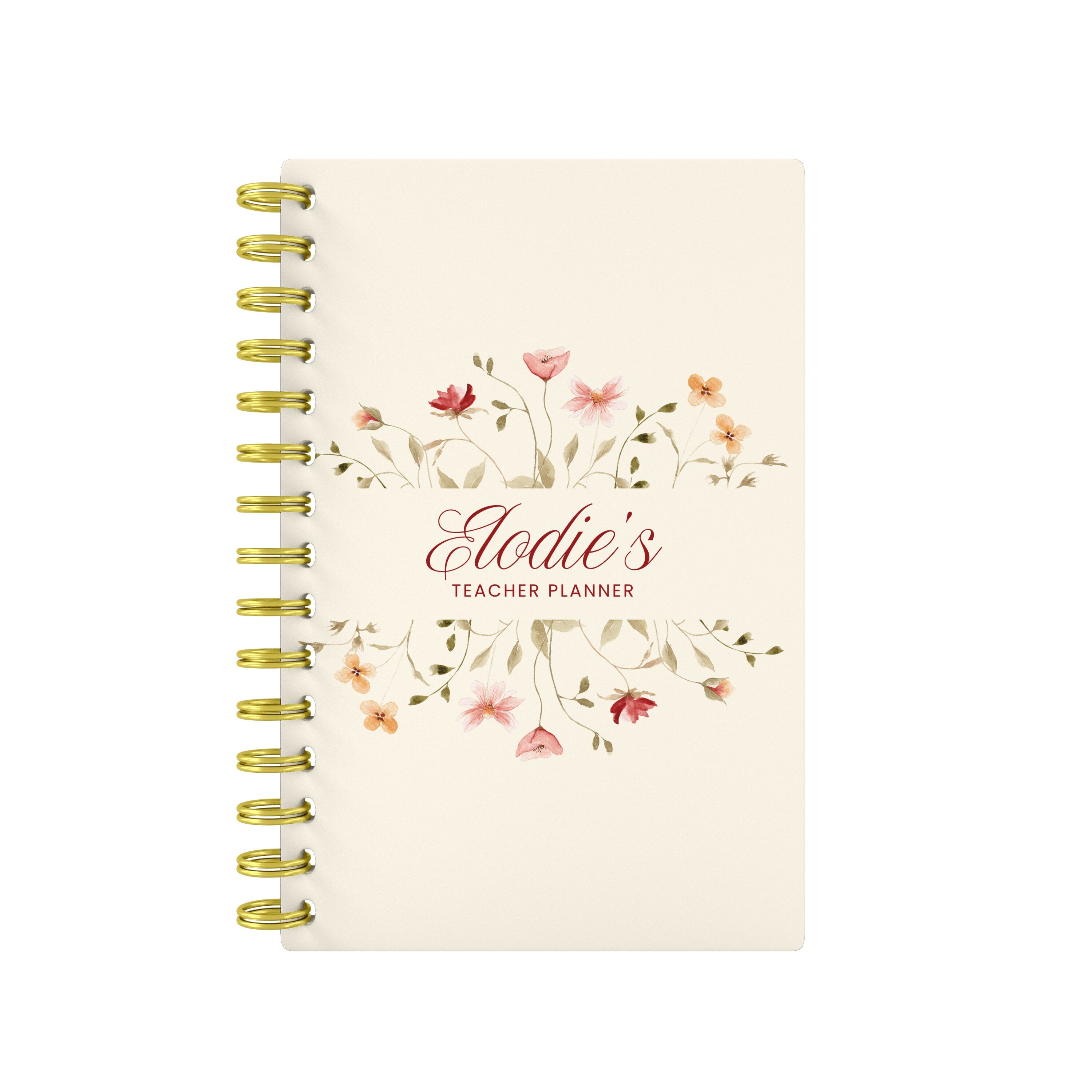 Red Flower Name - Teacher Planner