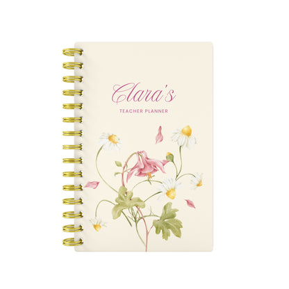 Pink Flower Name - Teacher Planner