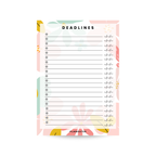 Deadlines Notepad - Spring Bouquet