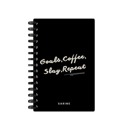 Goals, Coffee, Slay, Repeat Lined Notebook