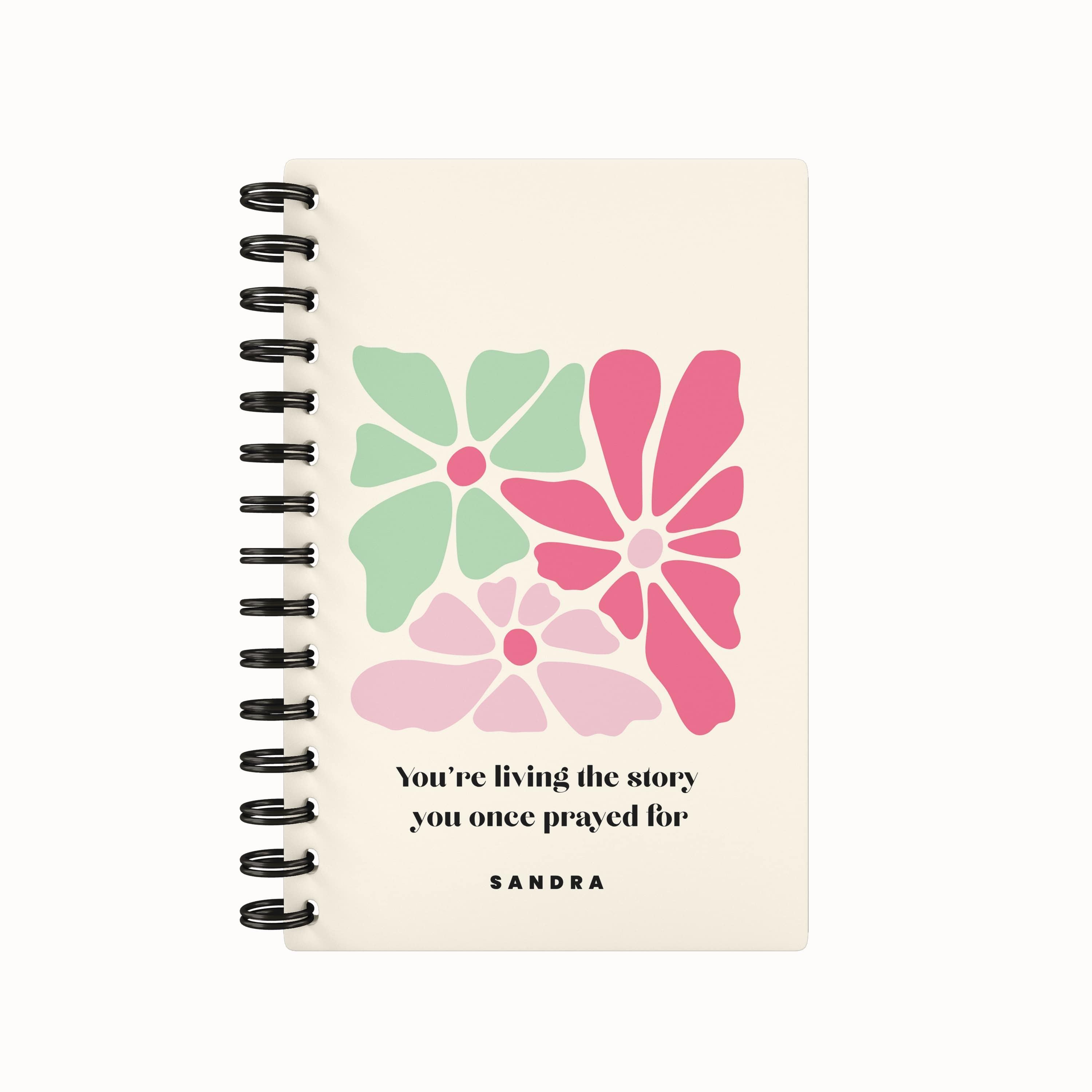 Organic Flowers 2026 Daily Planner - Green Pink