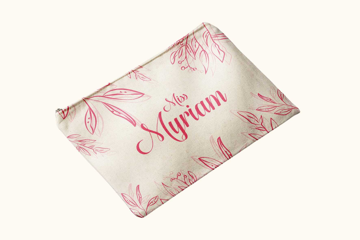 Leaves Pink Tote Pouch