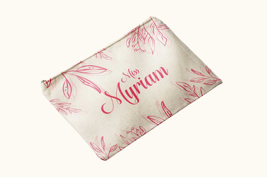 Leaves Pink Tote Pouch